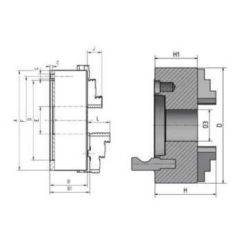 Optimum 3450216 .plato De 4 Garras Ø 250 Mm Din 6350 A2-5