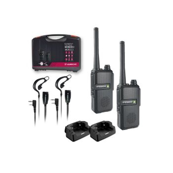 Walkie Talkie Albrecht Tectalk Worker 3 Pack 2 Radios Con Cargadores Y Dos Micro Auriculares