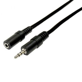 Actecom Cable Audio Stereo Mini Jack 3.5 1m Aprox. Negro Macho-hembra Alargador