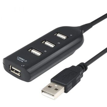 Ladrón Multipuerto Negro Adaptador HUB de 3 Puertos USB 2.0 + Lector t –  OcioDual