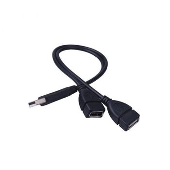 Actecom Adaptador Cable Hub 2 Puertos Usb 2.0 Duplicador Ladron Splitter Negro