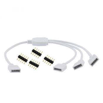 Actecom Cable Splitter Tira Led Rgbw 5 Pin 1 A 3 Solderless Conector Pines Blanco