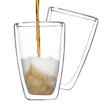 Juego 4 Vasos Café Cristal Doble Pared de Borosilicato 100ml, Set Vasos  Bebida Caliente / Fría, SWAN, Transparente, , SWKA54010N