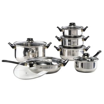 Batería Cocina Set 8 Piezas Vitro Inducción Acero Rojo Gridinlux con  Ofertas en Carrefour