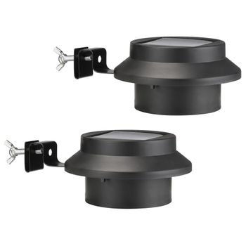 Set De Luces Led Solares Para Canalones 2 Uds Negro Hi