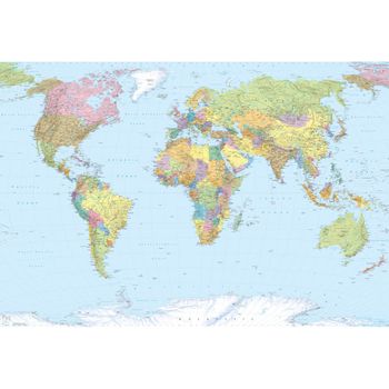 Mural Fotográfico World Map Xxl 368x248 Cm Xxl4-038 Komar