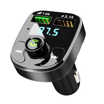 Transmisor Fm Para Automóvil Reproductor De Mp3 Inalámbrico Tarjeta Tf Reproducción De Disco U 3.1a Cargador De Automóvil Usb Manos Libres Bluetooth 5.0 Kit De Automóvil (negro)