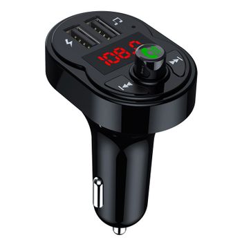 Transmisor Fm Tarjeta Tf U Disco Música Reproducir Coche Reproductor De Mp3 2 Usb Cargador De Coche Bluetooth 5.0 Manos Libres Kit De Coche Modulador Fm (negro)