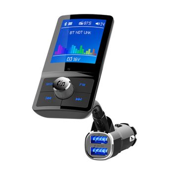 Bluetooth 5.0 Car Kit Manos Libres Soporte Multi Idioma Gran Pantalla A Color Aux Audio Receptor Reproductor De Mp3 Transmisor Fm (negro)