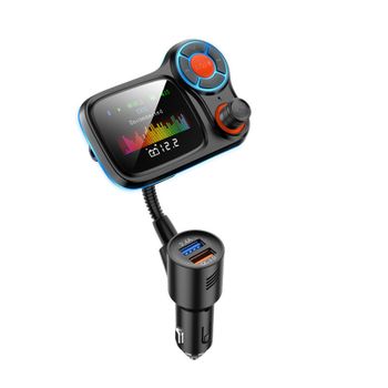 Kit De Coche Bluetooth Manos Libres Transmisor Fm Audio Receptor De Música Salida Aux Cargador De Coche Usb Dual Compatible Con Tarjeta Tf / Disco U (negro)