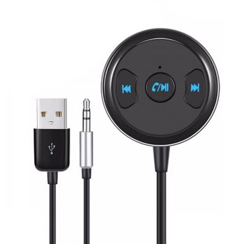 Bluetooth Car Kit Manos Libres Llamadas Inalámbrico Aux Audio Música Receptor Compatible Con Siri Voice Assistant Car Mp3 Player (negro)