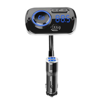 Bluetooth 5.0 Car Kit Transmisor Fm Manos Libres Aux Audio Car Player A2dp Wireless Car Mp3 Player Carga Rápida Qc3.0 (negro)