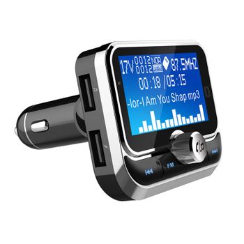 Kit De Coche Bluetooth Manos Libres Transmisor Fm Aux Audio Reproductor De Coche Reproductor De Mp3 Para Coche Compatible Con Tarjeta Tf Reproducción De Disco U (negro)