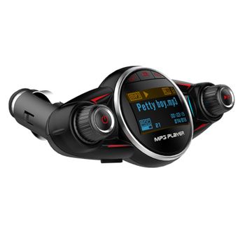 Transmisor Fm Inalámbrico Aux Audio Coche Reproductor De Mp3 Pantalla De 1,3 Pulgadas Cargador De Coche Usb Manos Libres Kit De Coche Compatible Con Bluetooth (negro)