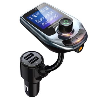 Transmisor Fm Aux Music Car Mp3 Player Qc3.0 Carga Rápida Usb Car Charger Manos Libres Bluetooth-compatible 5.0 Car Kit (negro)