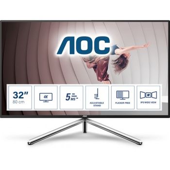 Aoc - U32u1 Pantalla Para Pc 80 Cm (31.5") 3840 X 2160 Pixeles 4k Ultra Hd Led Negro