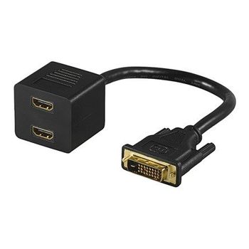 Goobay Dvi-d - 2x Hdmi, Pl Dvi-d 2x Hdmi Negro Adaptador De Cable - Adaptador Para Cable (pl, Dvi-d, 2x Hdmi, Negro)