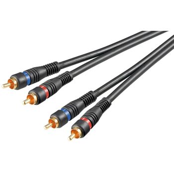 Cable Rca 2 Machos A 2 Rca 2 Machos 3 Metros Alta Calidad Ofc 50119 Goobay