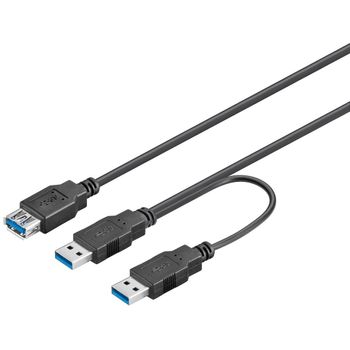 Cable Usb 2.0 A Macho Doble A Usb A Hembra 0,30m Ideal Para Dispositivos Externos 95749