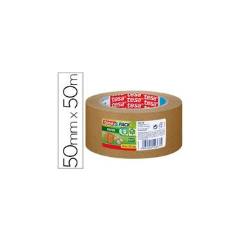 Cinta Adhesiva Tesa Papel Color Kraft 50mtx50mm Para Embalaje 6 Unidades