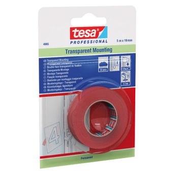 Cinta Adhesiva Doble Cara 19mmx 5mt Pet Transparente Tesa Tape