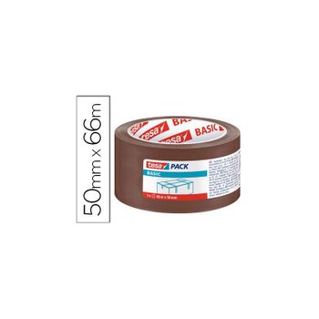 Cinta Adhesiva Tesa Marron Basic 66 Mt X 50 Mm Para Embalaje 6 Unidades