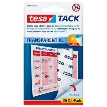 Tesa Puntos Adhesivos Tesa® Tack Transparentes Xl, 36 Uds. 594040000000