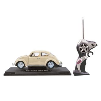 Coche Teledirigido Die-cast Vw Beetle Blanco Crema 40 Mhz 1:18 Jamara