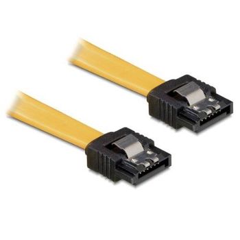 Delock Cable De Datos Sataiii 0.20m Amarillo Con Clip De Seg