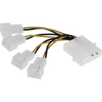 Inline 33341a. Adaptador Interno. Molex 5.25" A 4xmolex 3.5"