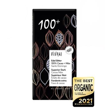 Chocolate Negro 100% Con Nibs De Cacao Bio 80g Vivani