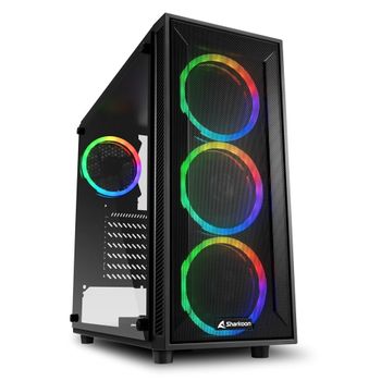 Caja Atx Sharkoon Tg4m Negra Rgb