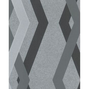 Topchic Papel De Pared Graphic Lines Diamondss Gris Y Negro Noordwand