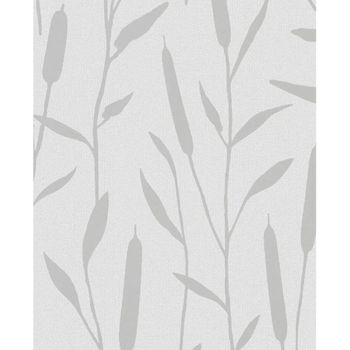 Papel De Pared Topchic Reed Plumes Gris Metalizado Noordwand