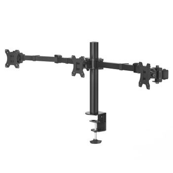 Soporte Para 3 Monitores De 13" A 27" (vesa 75x75-100x100, Inclinación +25°/-25°, Giro 180°, Hasta 7kg, Ajustable En Altura), Co