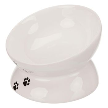 Trixie Comedero Cerámica, Gatos, 0.25 L/ø 13 Cm, Blanco