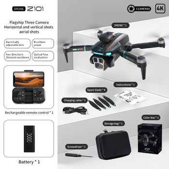 Veanxin Z101 2.4g Wifi Fpv Drone Rc Cuadricóptero Plegable (4k 1 Batería)