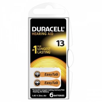 Duracell Pila De Audífono 13ae 6er Blister, 1,45v, Zink-luft