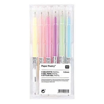 6 Bolígrafos De Gel Pastel - 0,8 Mm