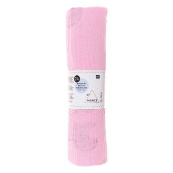 Tejido Gasa Doble De Algodón 50 X 130 Cm 130 G/m² - Rosa Y Lámina Cali