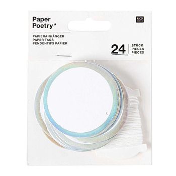 24 Etiquetas Colgantes De Papel Redondas