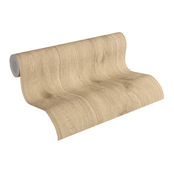 Papel Pintado A.s. Création Madera Marrón Y Beige - As-306681 - 53 Cm X 10,05 M