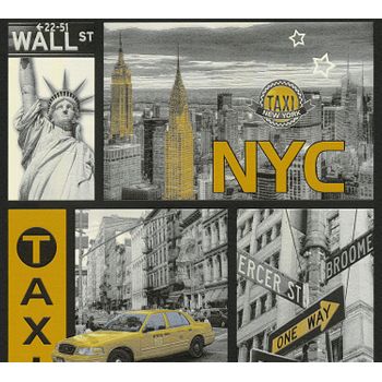 Papel Pintado A.s. Création Nueva York Gris Y Amarillo - As-300452 - 53 Cm X 10,05 M