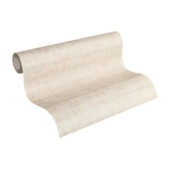 Papel Pintado A.s. Création Liso Con Efecto Pictórico Beige Arena - As-322613 - 53 Cm