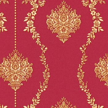 Papel Pintado A.s. Création Barroco Rojo Y Amarillo - As-344933 - 53 Cm X 10,05 M