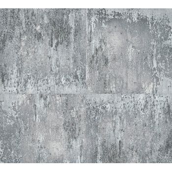 Papel Pintado A.s. Création Placas De Metal Gris - As-361191 - 53 Cm X 10,05 M