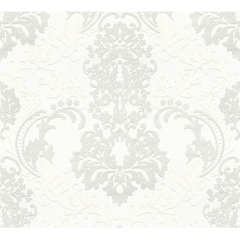 Papel Pintado A.s. Création Barroco Blanco Y Gris Claro - As-361662 - 53 Cm X 10,05 M