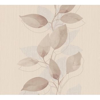 A.s. Création Papel Pintado Diseño Floral Marrón, Beige Y Gris - 53 Cm X 10,05 M