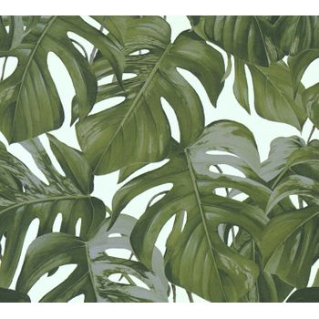 Michalsky Living Papel Pintado Diseño Abstracto Verde Y Azul - 53 Cm X 10,05 M