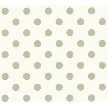 Papel Pintado A.s. Création Puntos Lunares Beige Crema Y Beige - As-369342 - 53 Cm X